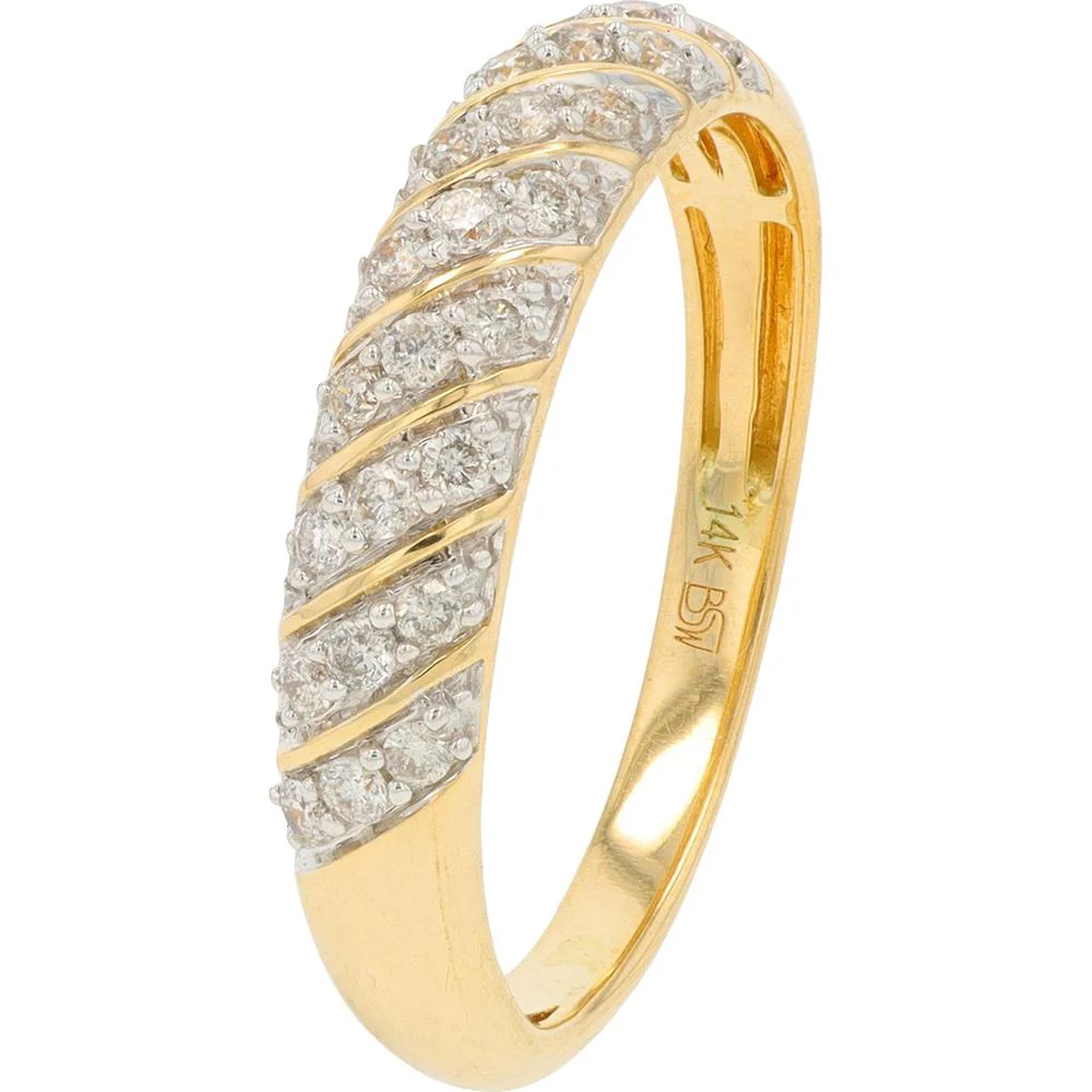 14K Yellow Gold 1/4 Carat Diamond Band with Round Diamonds - 0.25 Carat Total Diamond Weight