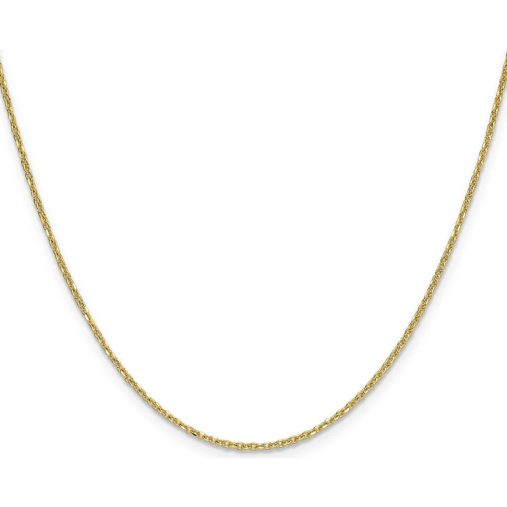 14K Yellow Gold 1.4mm Diamond-Cut Forzantine Cable Chain Necklace - 16" by Oro Pregiato - Image 2
