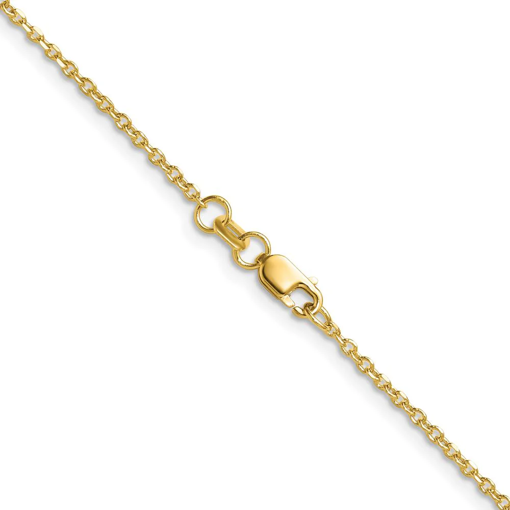 14K Yellow Gold 1.4mm Diamond-Cut Forzantine Cable Chain Necklace - 16" by Oro Pregiato - Image 3