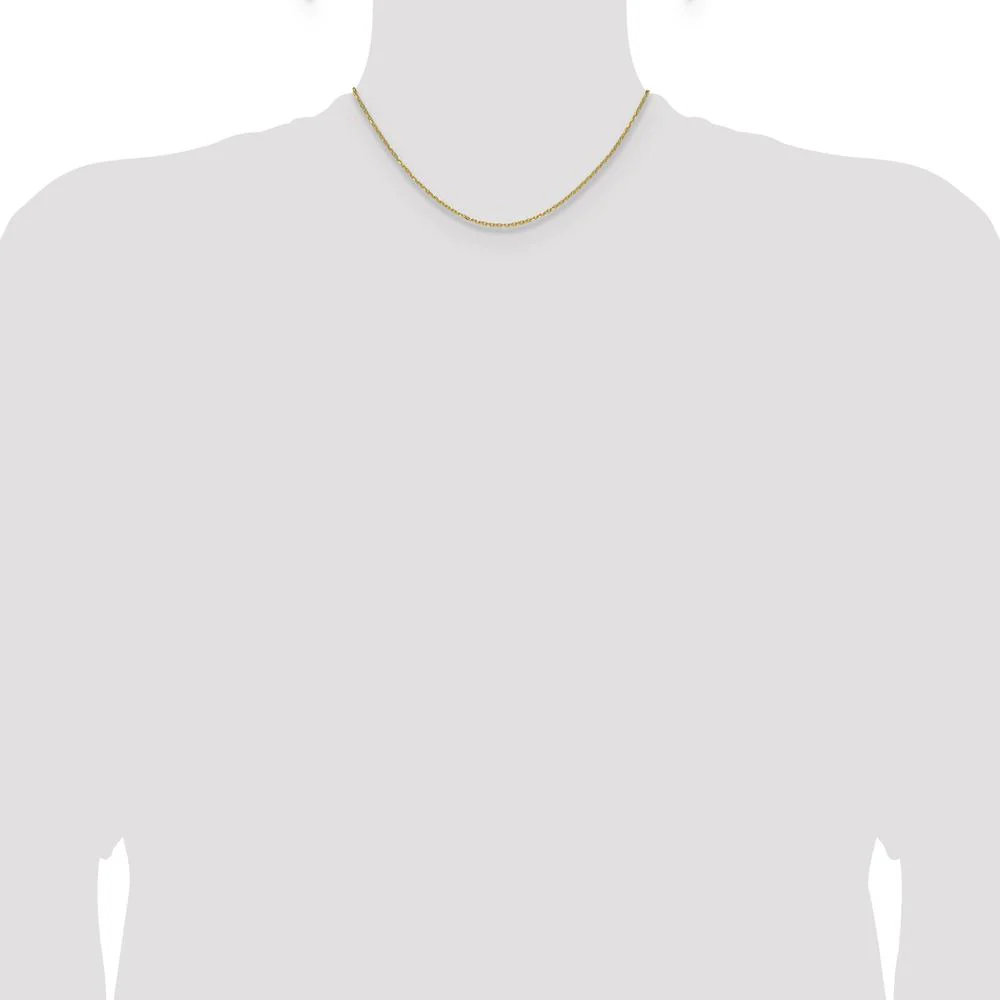 14K Yellow Gold 1.4mm Diamond-Cut Forzantine Cable Chain Necklace - 16" by Oro Pregiato - Image 4