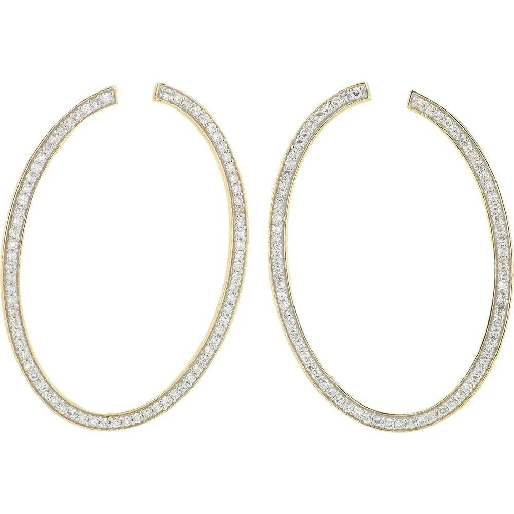 14K Yellow Gold 1.50 Carat Total Weight Lab Grown Diamond Hoop Earrings