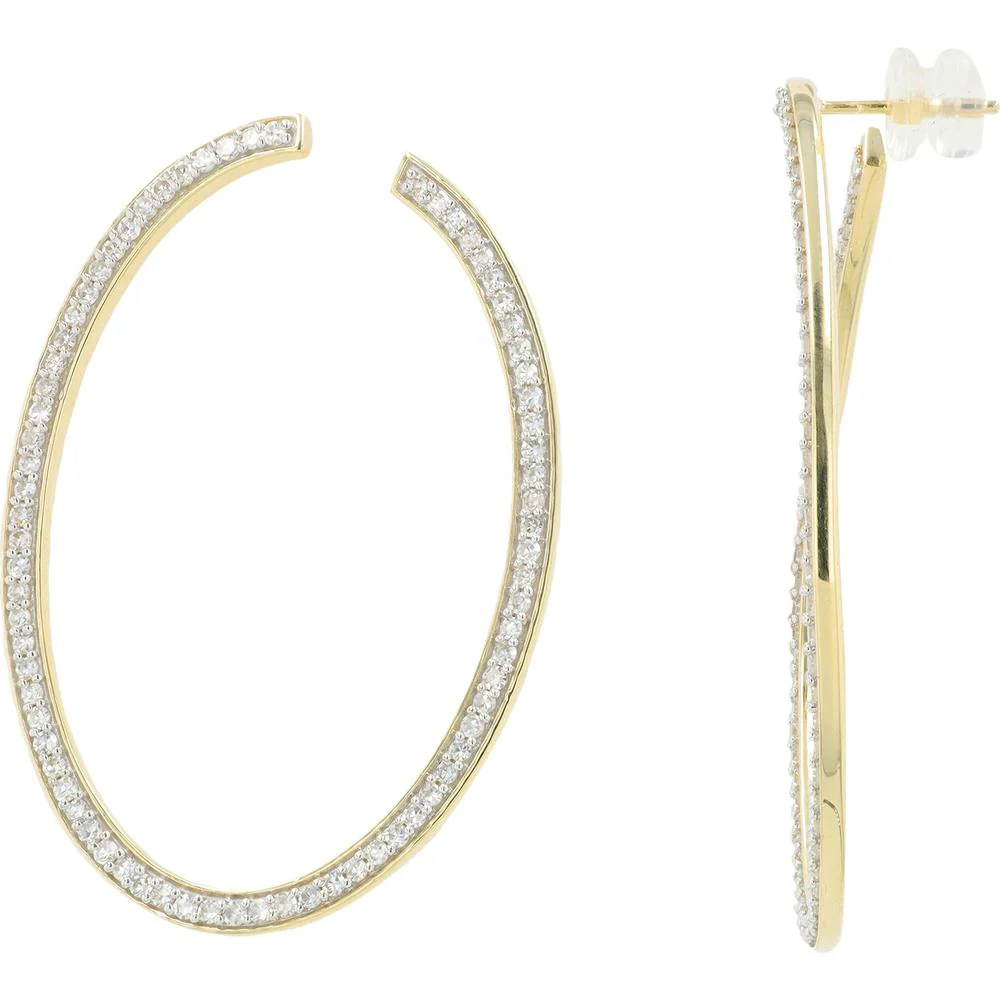 14K Yellow Gold 1.50 Carat Total Weight Lab Grown Diamond Hoop Earrings - Image 2