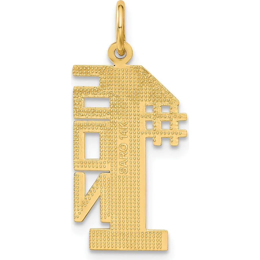 14K Yellow Gold #1 Son Charm - A Symbol of Father's Love and Pride by Oro Pregiato - Image 3