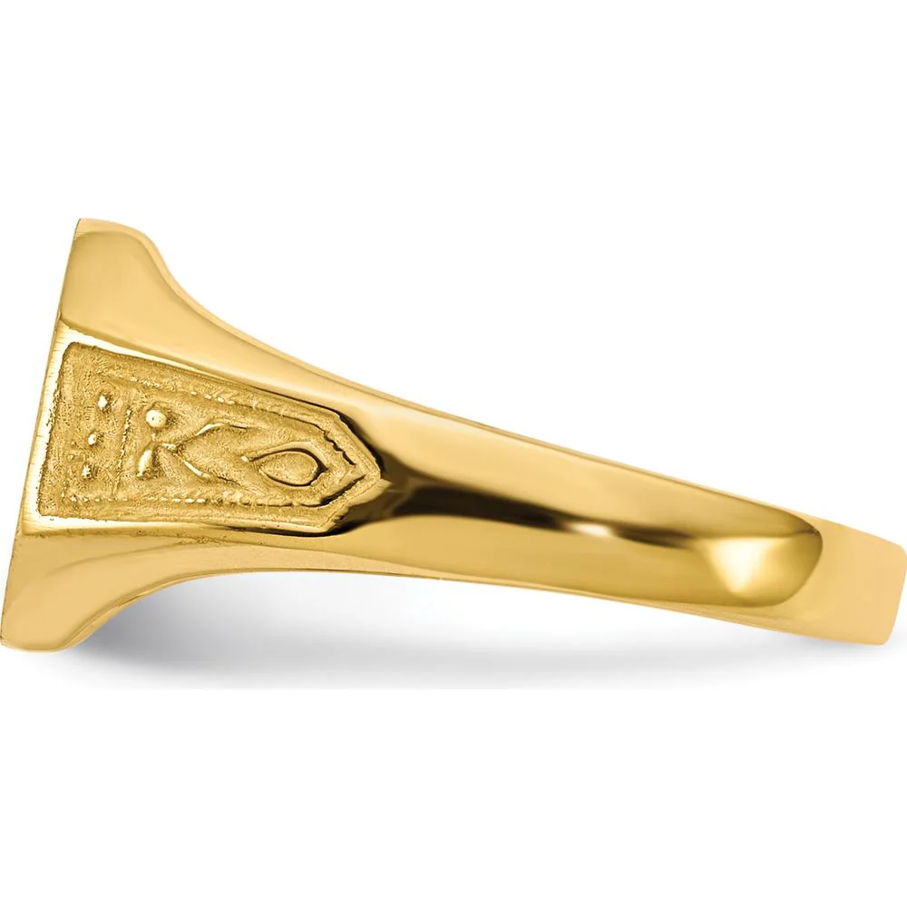 14K Yellow Gold 11x9mm Engravable Satin Finish Signet Ring - Size 6 by Oro Pregiato - Image 3
