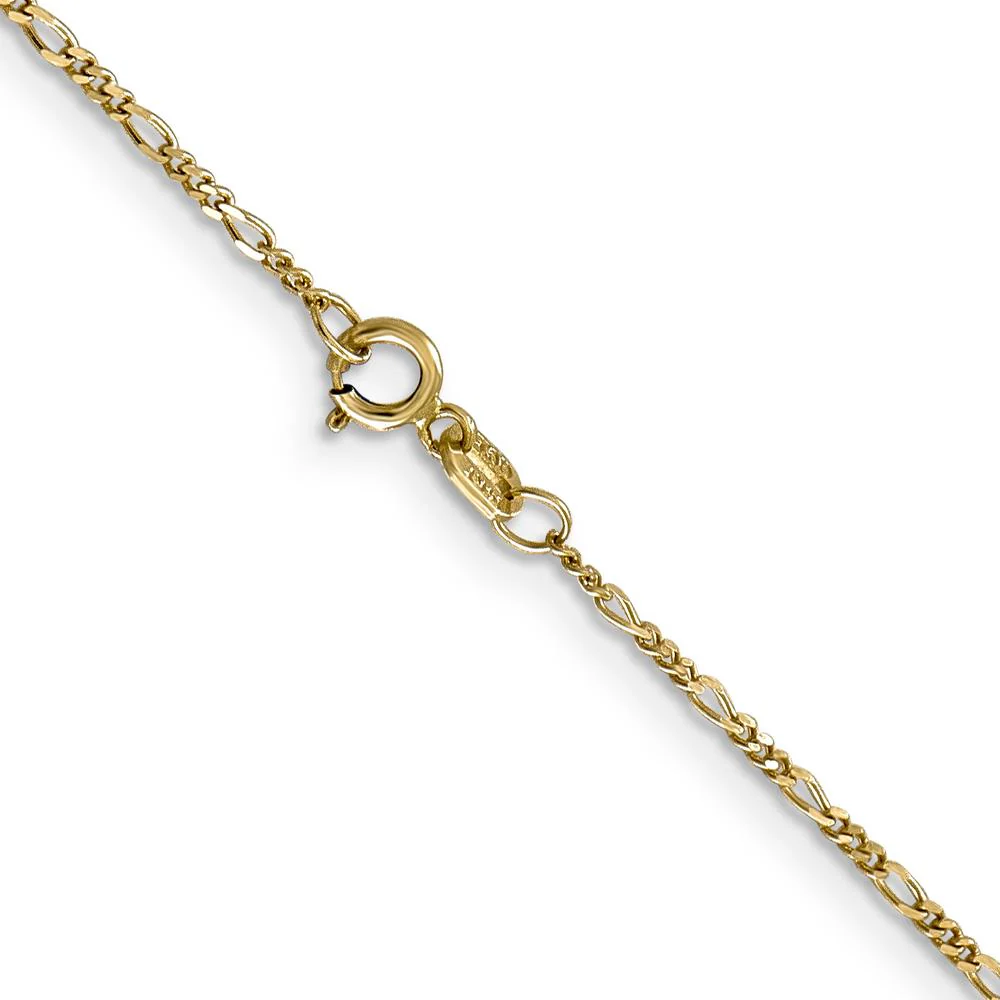 14K Yellow Gold 16" 1.25mm Flat Figaro Chain with Spring Ring Clasp by Oro Pregiato - Image 3