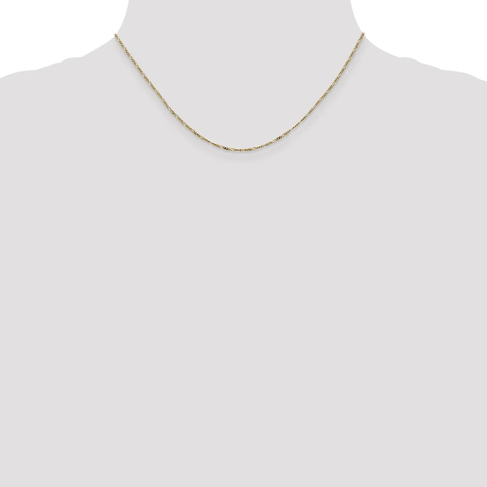 14K Yellow Gold 16" 1.25mm Flat Figaro Chain with Spring Ring Clasp by Oro Pregiato - Image 4