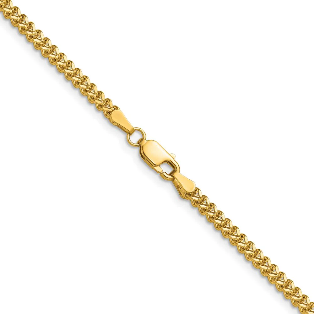 14K Yellow Gold 16" 2mm Franco Chain with Lobster Clasp by Oro Pregiato - Image 3
