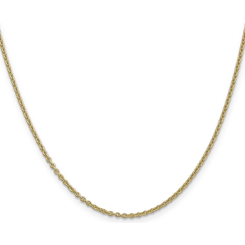 14K Yellow Gold 16" Forzantine Cable Chain Necklace - 1.8mm Width by Oro Pregiato - Image 2