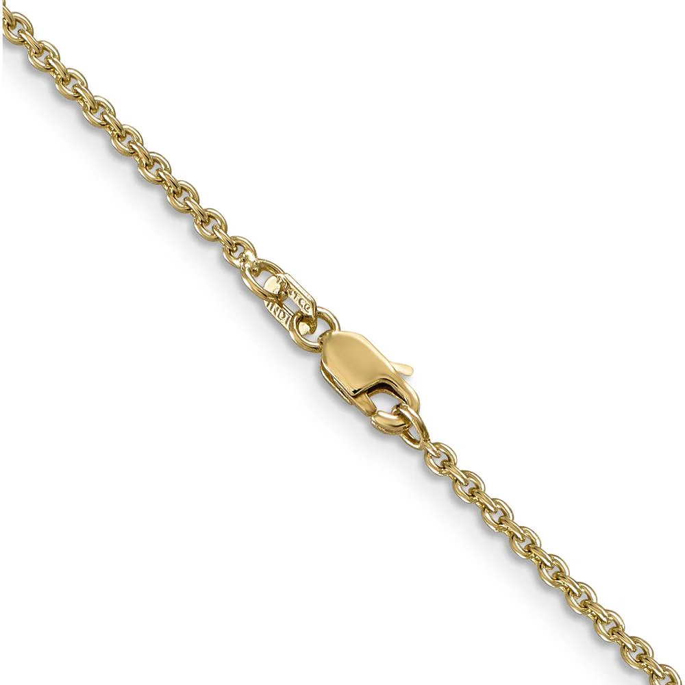 14K Yellow Gold 16" Forzantine Cable Chain Necklace - 1.8mm Width by Oro Pregiato - Image 3