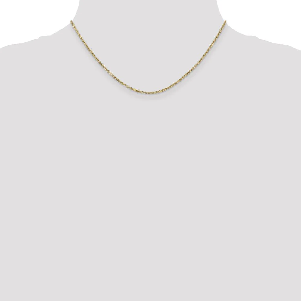 14K Yellow Gold 16" Forzantine Cable Chain Necklace - 1.8mm Width by Oro Pregiato - Image 4