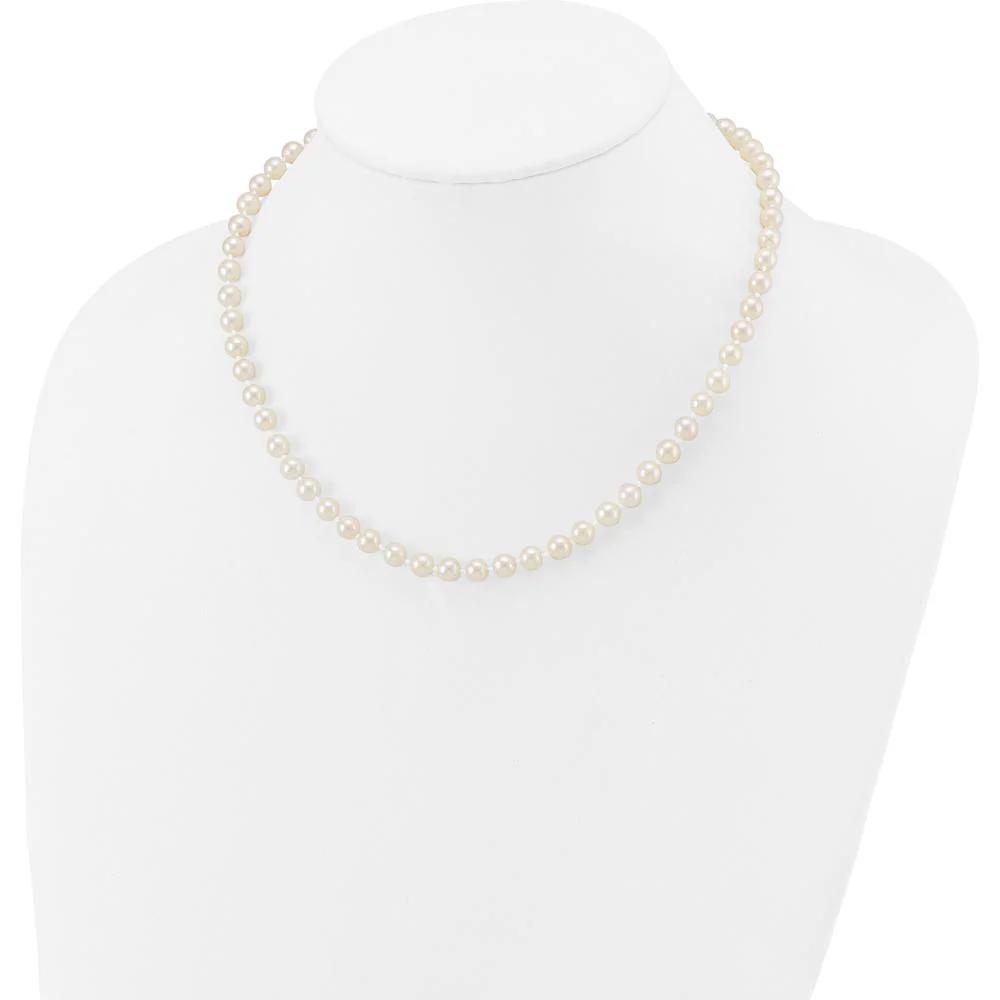 14K Yellow Gold 16" Necklace with 5-6mm Round Akoya Cultured Pearls by Monteluci Fine Jewelry - Image 3