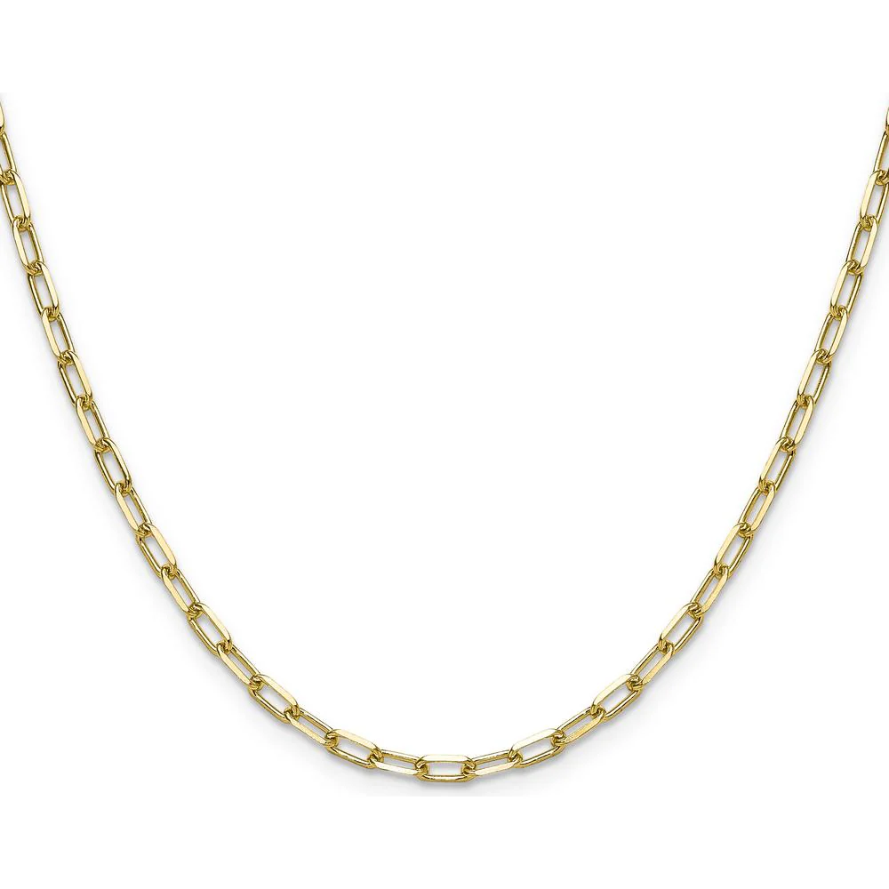 14K Yellow Gold 16" Paperclip Chain Necklace with Beveled Edges by Oro Pregiato - Image 2