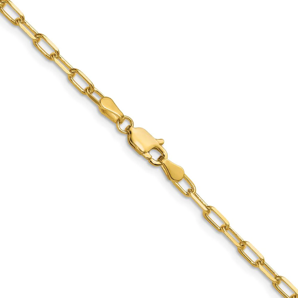 14K Yellow Gold 16" Paperclip Chain Necklace with Beveled Edges by Oro Pregiato - Image 3