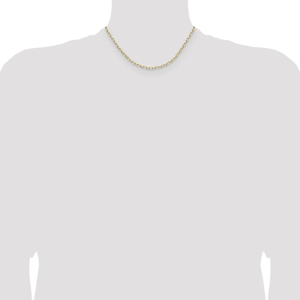 14K Yellow Gold 16" Paperclip Chain Necklace with Beveled Edges by Oro Pregiato - Image 4
