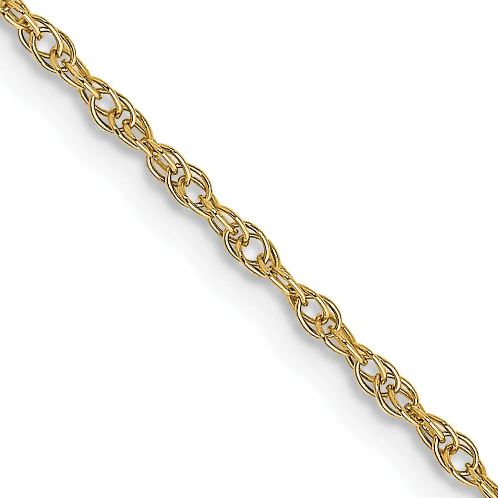 14K Yellow Gold 16" Polished Cable Rope Chain Necklace with Spring Ring Clasp by Oro Pregiato