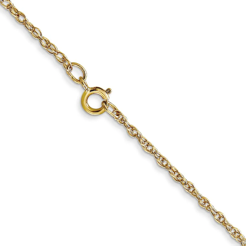14K Yellow Gold 16" Polished Cable Rope Chain Necklace with Spring Ring Clasp by Oro Pregiato - Image 3