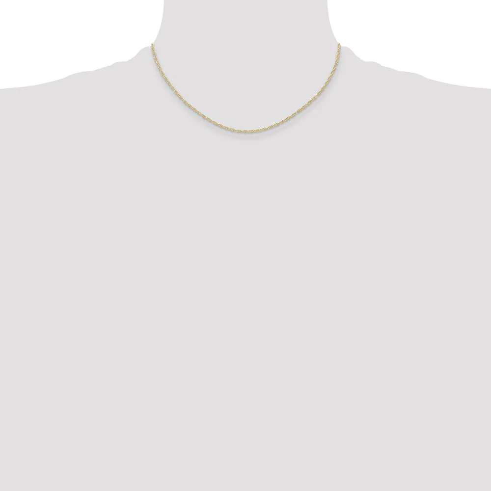 14K Yellow Gold 16" Polished Cable Rope Chain Necklace with Spring Ring Clasp by Oro Pregiato - Image 4