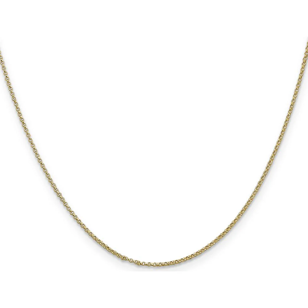 14K Yellow Gold 16" Rolo Pendant Chain with Lobster Clasp by Oro Pregiato - Image 2