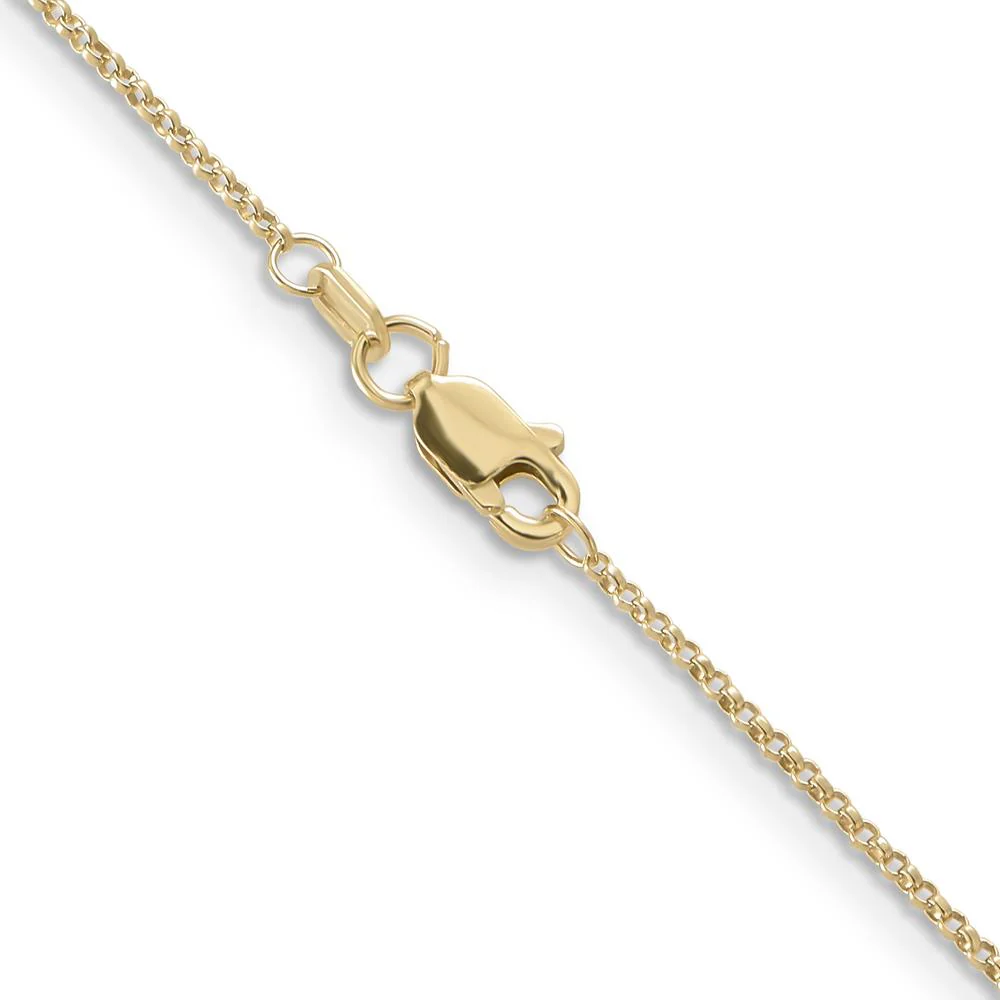 14K Yellow Gold 16" Rolo Pendant Chain with Lobster Clasp by Oro Pregiato - Image 3
