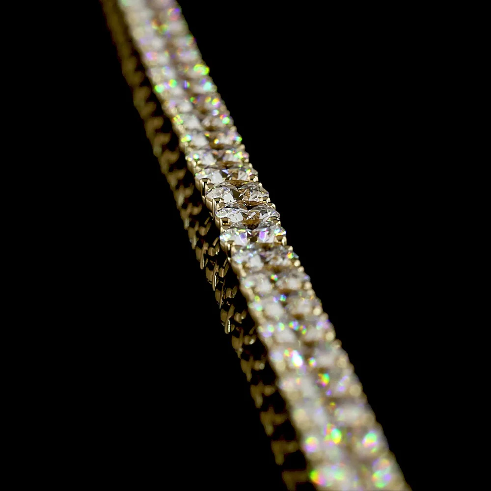 14K Yellow Gold 17.5" Tennis Necklace with 108 Prong-Set Round Lab Diamonds - 20.52 Carat Total Weight, E-F Color VS Clarity - Covaloro Fine Jewelry - Image 3
