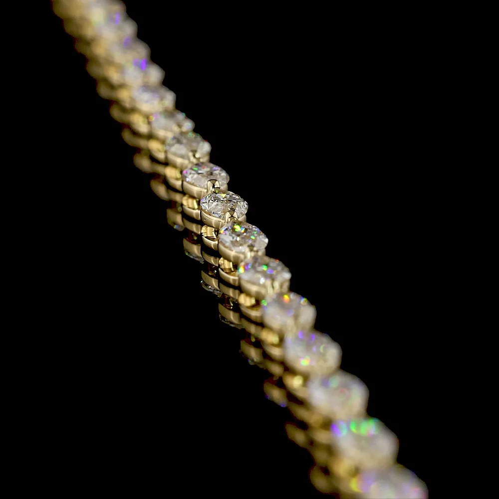 14K Yellow Gold 17.5" Tennis Necklace with East-West Set Marquise Cut Lab Diamonds - 8.51 Carat Total Weight, E-F Color VS1 Clarity - Covaloro Fine Jewelry - Image 3