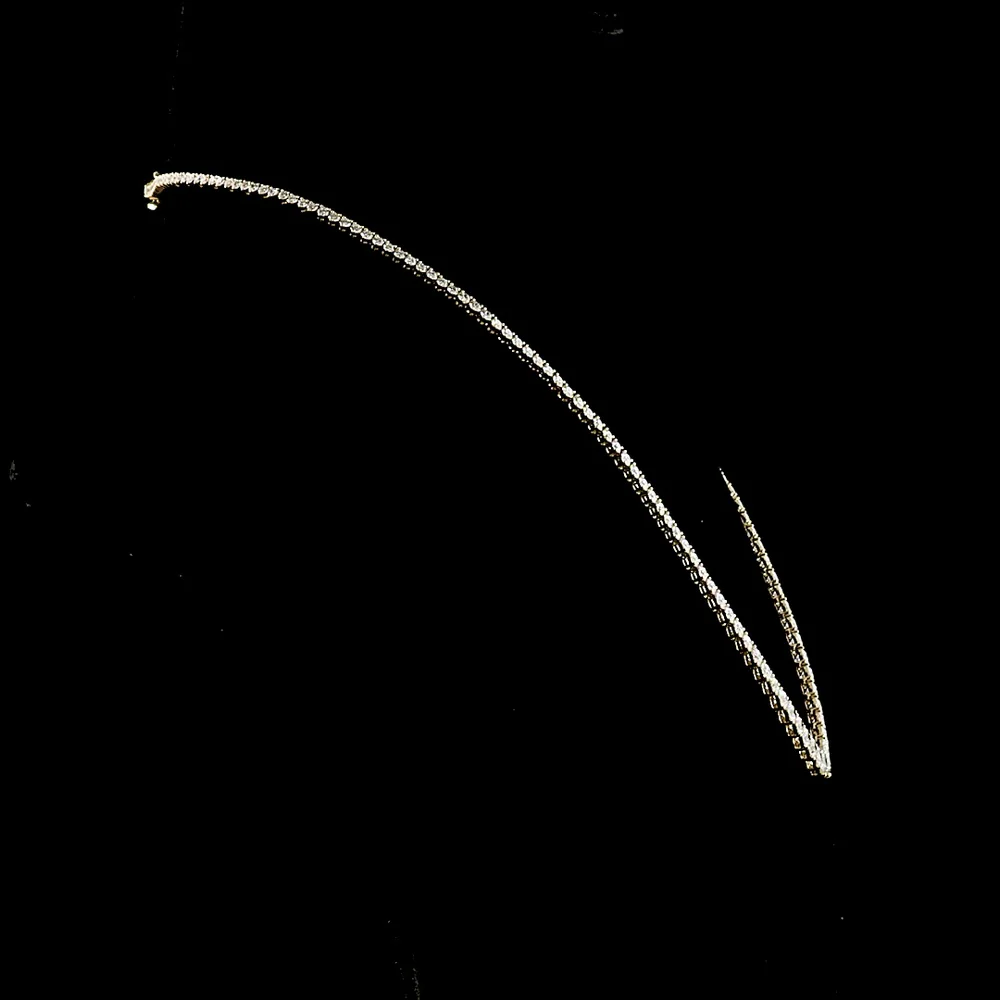 14K Yellow Gold 17" Riviera Necklace with Graduating Round Lab Diamonds - 11.77 Carats Total Diamond Weight - Covaloro Fine Jewelry - Image 2