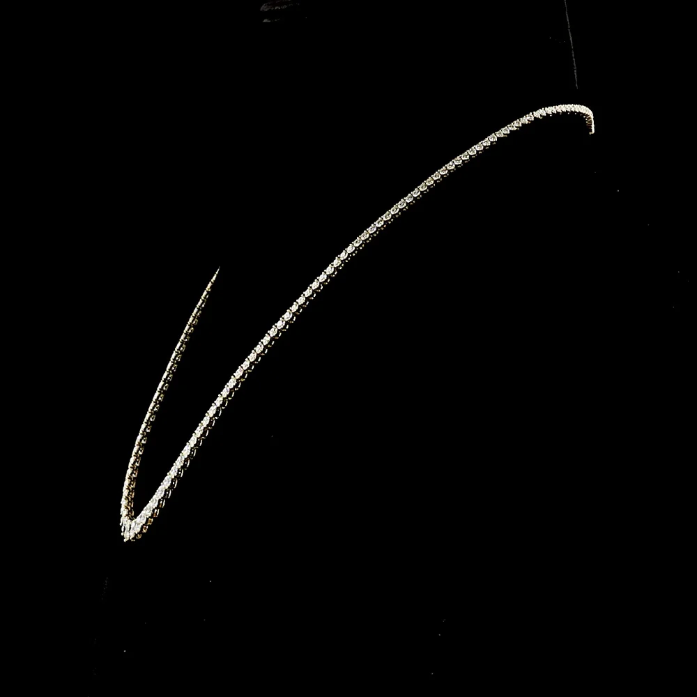 14K Yellow Gold 17" Riviera Necklace with Graduating Round Lab Diamonds - 11.77 Carats Total Diamond Weight - Covaloro Fine Jewelry - Image 3