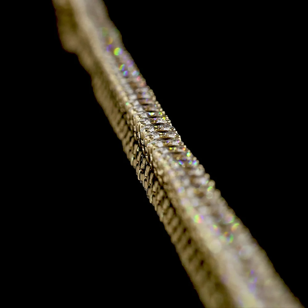 14K Yellow Gold 17" Tennis Necklace with 103 Prong Set Round Lab Grown Diamonds - 10.59 Carat Total Diamond Weight - Covaloro Fine Jewelry - Image 3