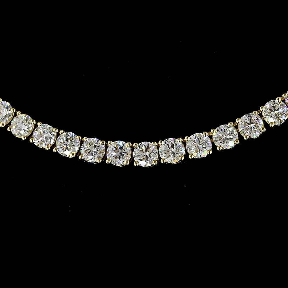 14K Yellow Gold 17" Tennis Necklace with 12.51 Carats of Round Lab Grown Diamonds in E-F VS1 Color and Clarity - Covaloro Fine Jewelry - Image 2