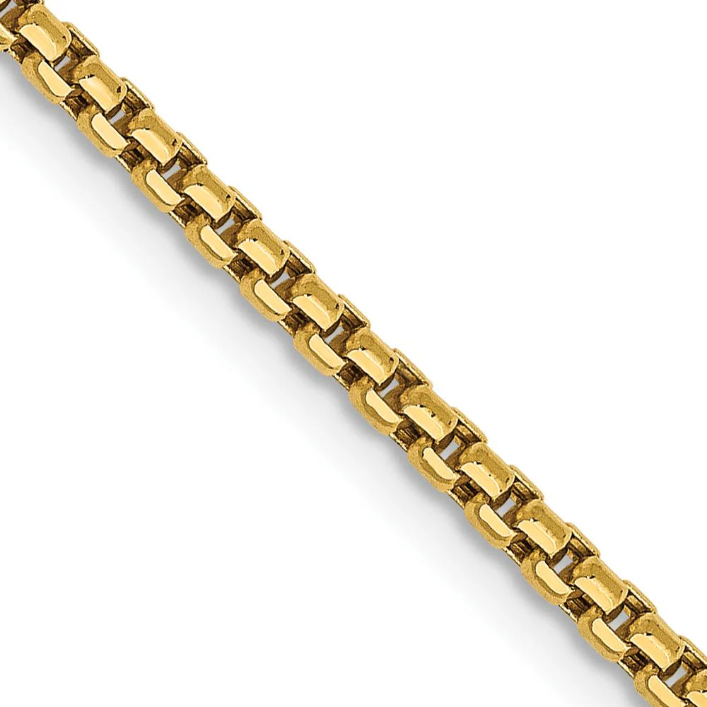 14K Yellow Gold 18" Box Chain Necklace - 1.75mm Width by Oro Pregiato