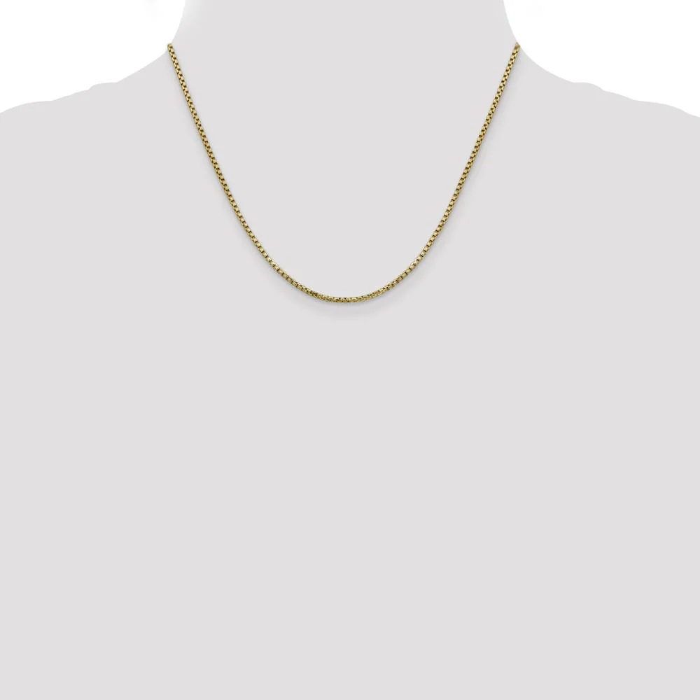 14K Yellow Gold 18" Box Chain Necklace - 1.75mm Width by Oro Pregiato - Image 4