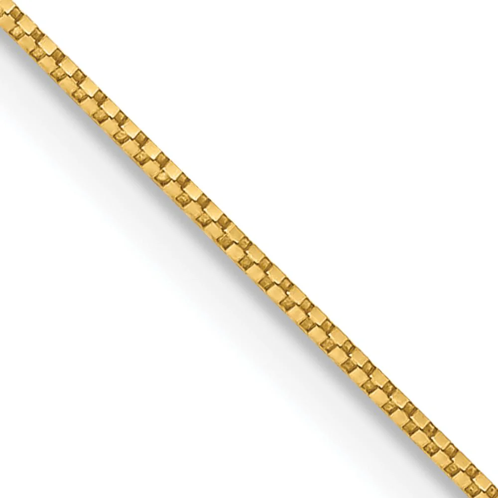 14K Yellow Gold 18" Box Chain Necklace with Spring Ring Clasp - 0.7mm Width by Oro Pregiato