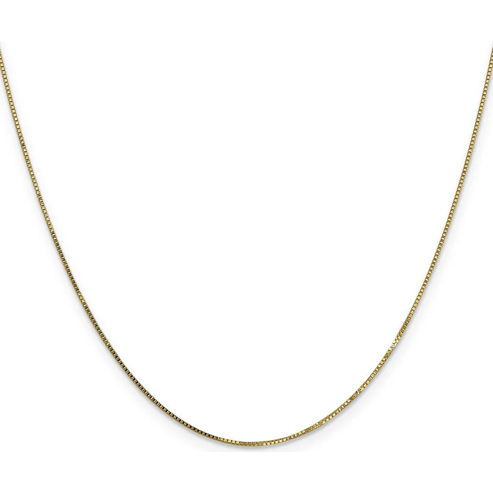 14K Yellow Gold 18" Box Chain Necklace with Spring Ring Clasp - 0.7mm Width by Oro Pregiato - Image 2