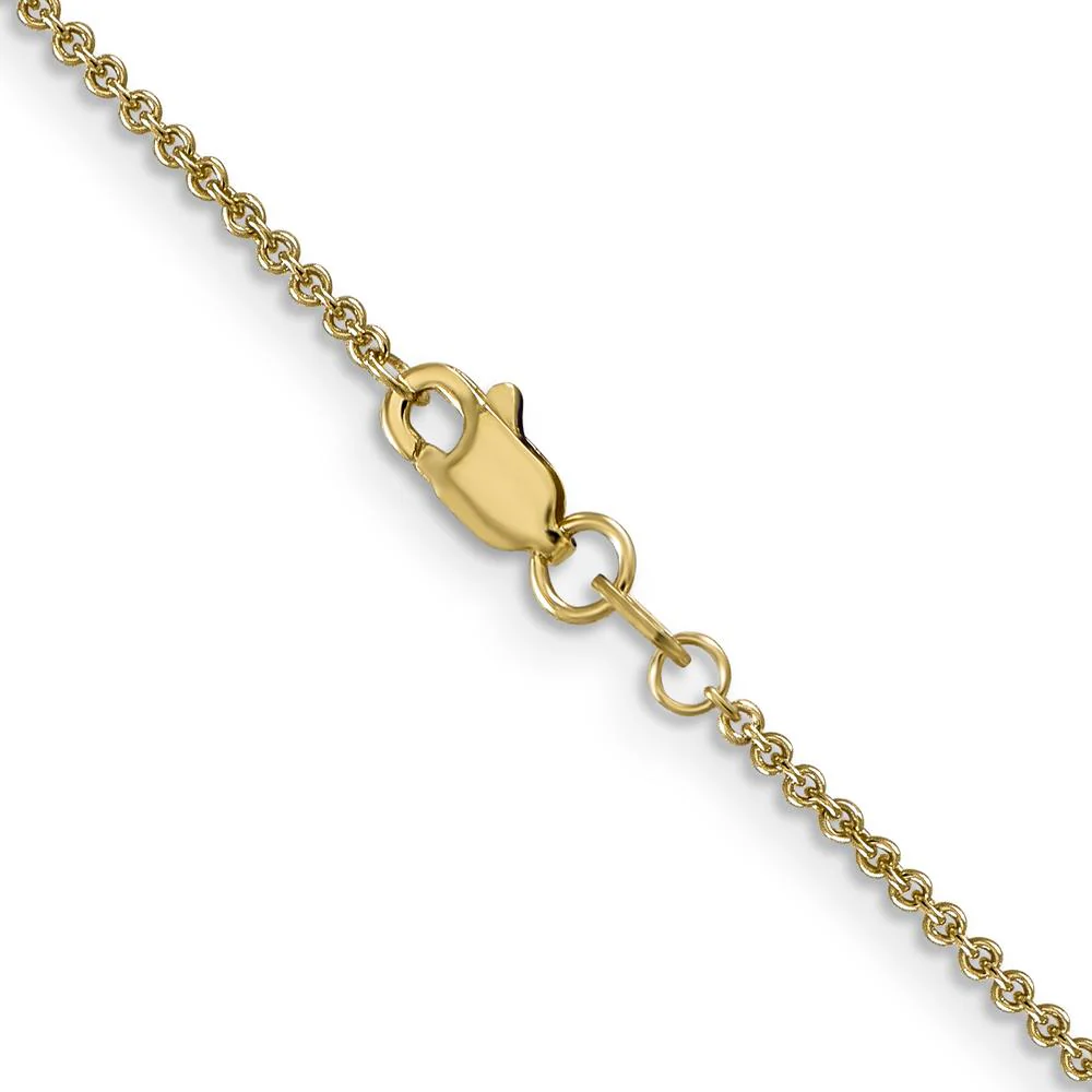 14K Yellow Gold 18" Cable Link Necklace with Lobster Clasp - 1.4mm by Oro Pregiato - Image 3