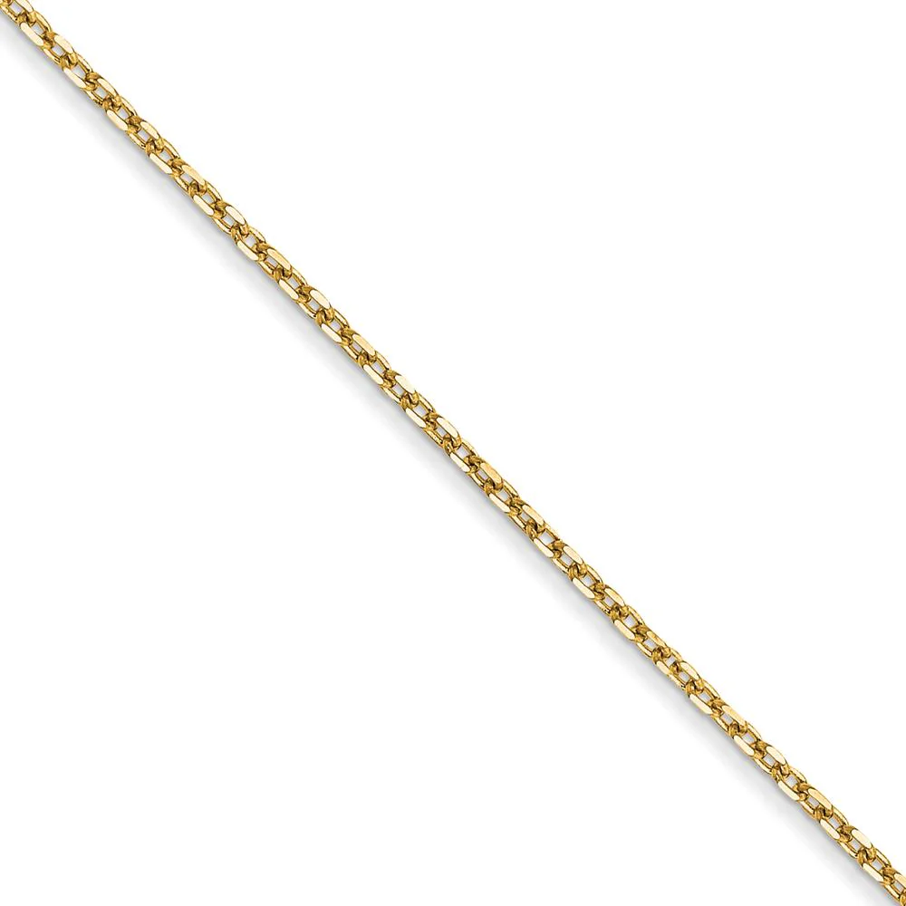 14K Yellow Gold 18" Diamond-Cut Forzantine Cable Chain - 1.0mm Width by Oro Pregiato