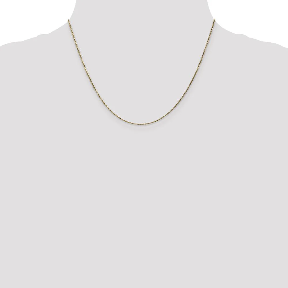 14K Yellow Gold 18" Diamond-Cut Rope Chain Necklace with Lobster Clasp - 1.15mm by Oro Pregiato - Image 4