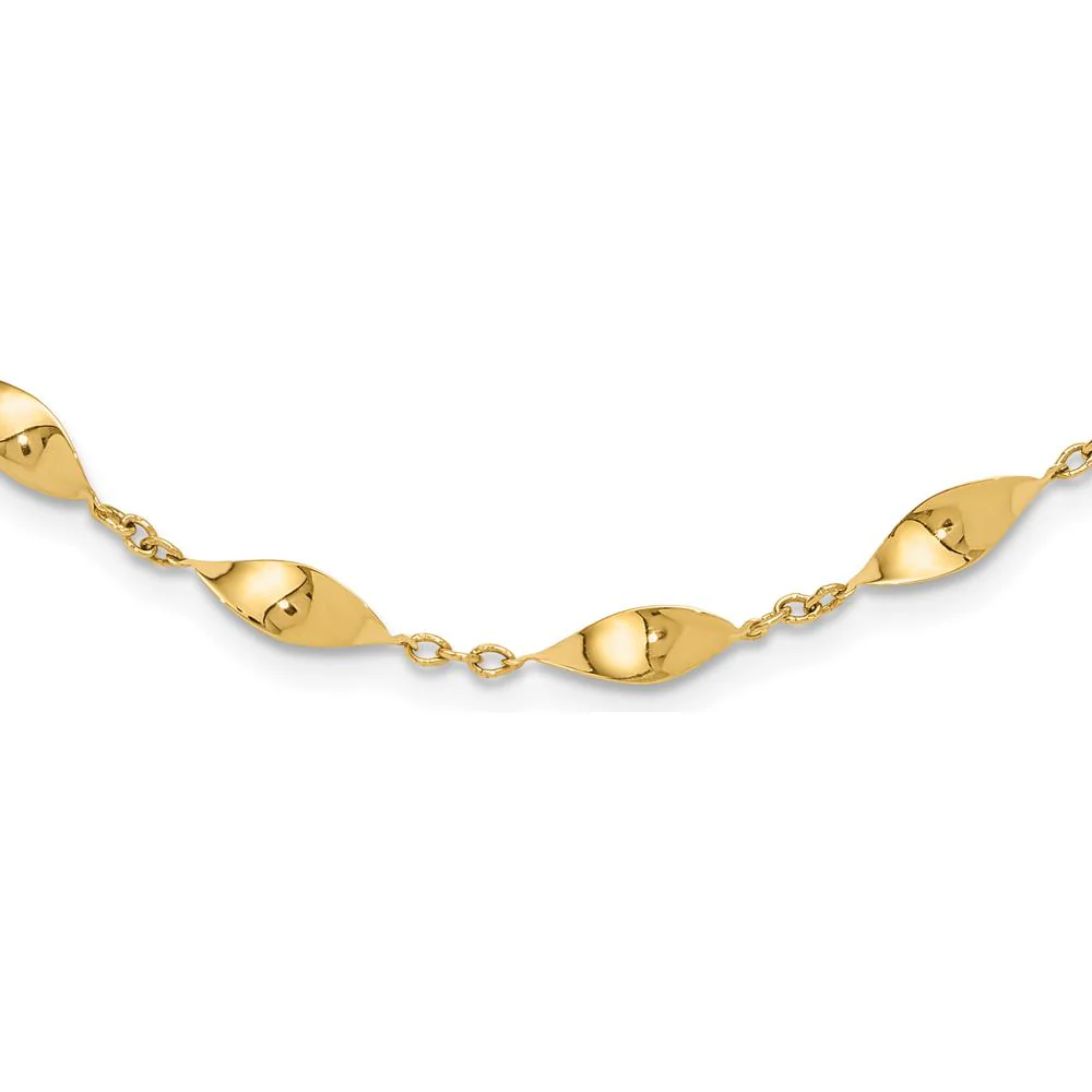 14K Yellow Gold 18" Polished Fancy Twisted Link Necklace by Oro Pregiato