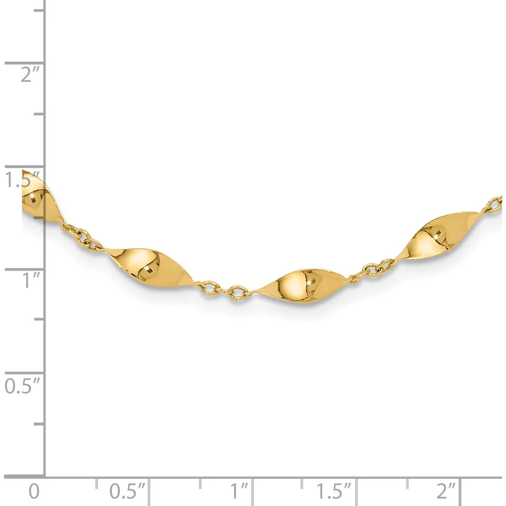 14K Yellow Gold 18" Polished Fancy Twisted Link Necklace by Oro Pregiato - Image 4