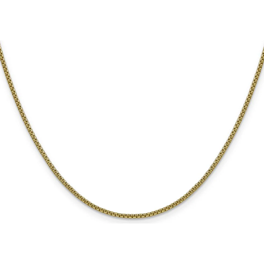 14K Yellow Gold 18" Semi-Solid Round Box Chain with Lobster Clasp by Oro Pregiato - Image 2