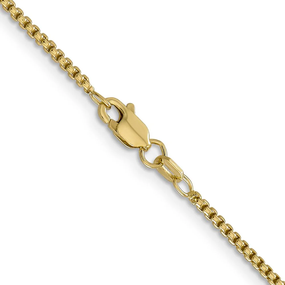 14K Yellow Gold 18" Semi-Solid Round Box Chain with Lobster Clasp by Oro Pregiato - Image 3