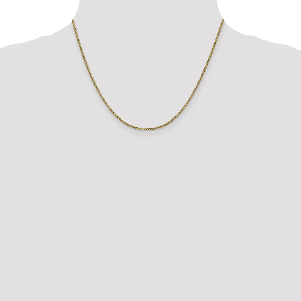 14K Yellow Gold 18" Semi-Solid Round Box Chain with Lobster Clasp by Oro Pregiato - Image 4