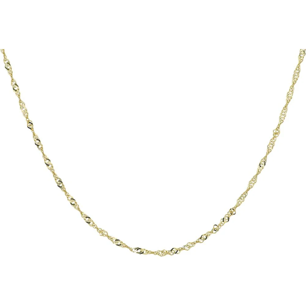 14K Yellow Gold 18" Singapore Chain - Luxurious Fine Jewelry Necklace