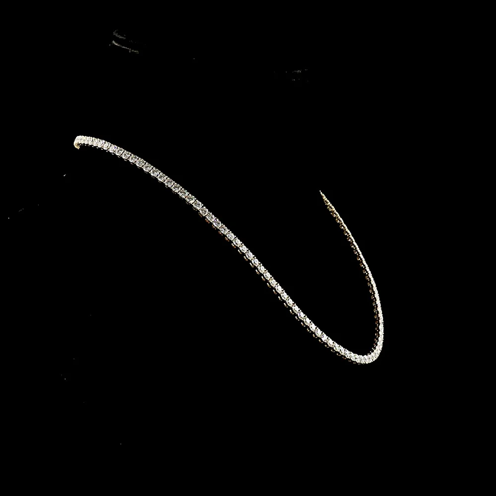 14K Yellow Gold 18" Tennis Necklace with 124 Prong-Set Round Lab Diamonds - 14.60 Carat Total Weight, E-F Color VS1 Clarity - Covaloro Fine Jewelry - Image 3
