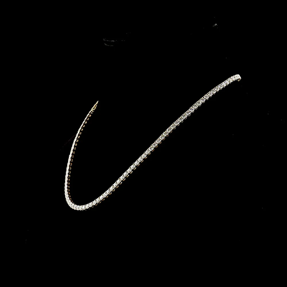 14K Yellow Gold 18" Tennis Necklace with 124 Prong-Set Round Lab Diamonds - 14.60 Carat Total Weight, E-F Color VS1 Clarity - Covaloro Fine Jewelry - Image 4
