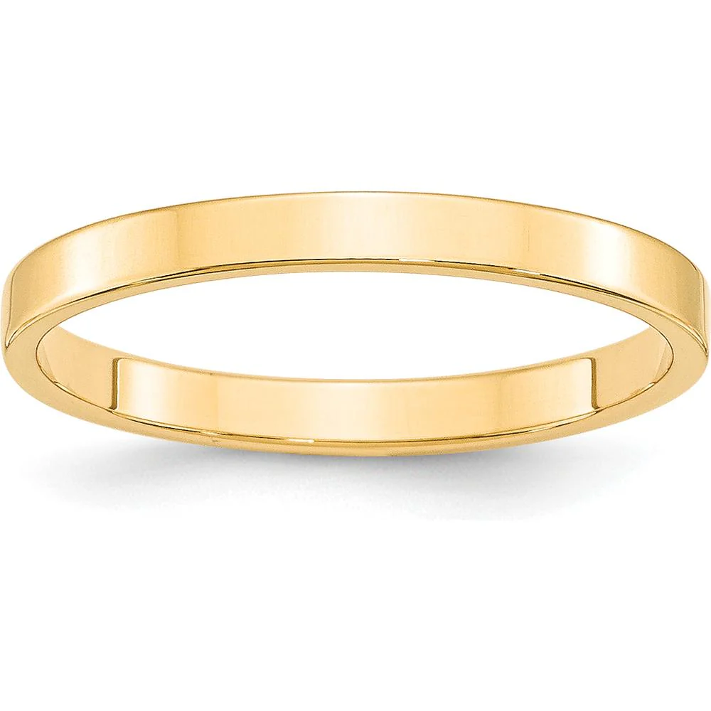 14K Yellow Gold 2.5mm Flat Wedding Band - Lightweight, Size 9 by Luciano & Cie