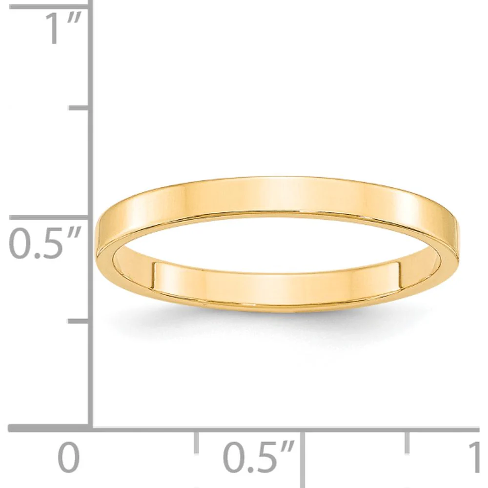 14K Yellow Gold 2.5mm Flat Wedding Band - Lightweight, Size 9 by Luciano & Cie - Image 3
