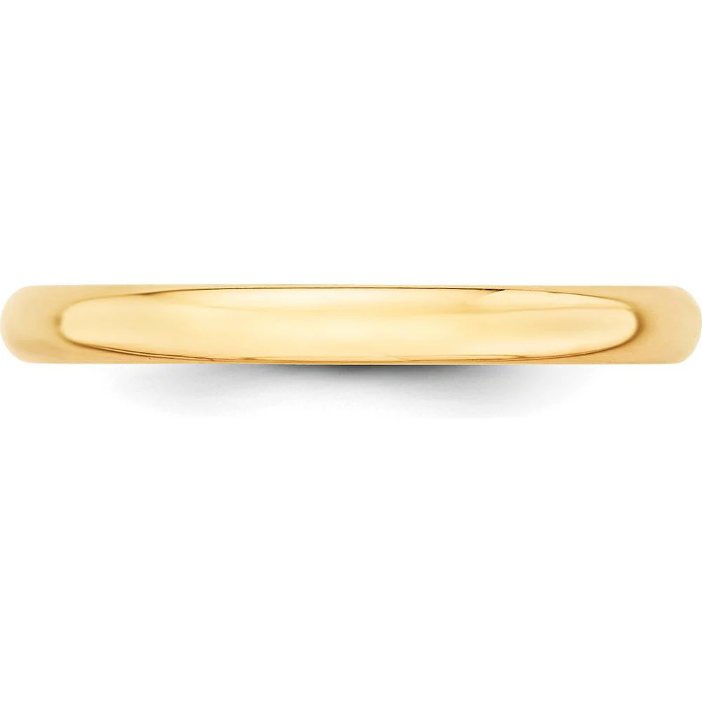 14K Yellow Gold 2.5mm Lightweight Half Round Wedding Band - Size 9 by Luciano & Cie - Image 2