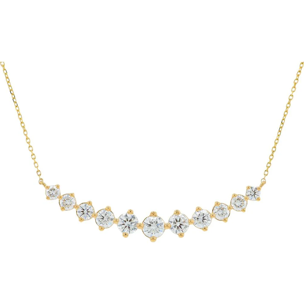 14K Yellow Gold 2 Carat Total Weight Lab Grown Diamond Graduating Necklace