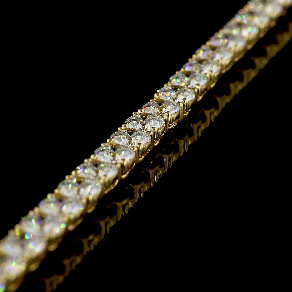 14K Yellow Gold 20.07 Carat Tennis Necklace with 110 Prong Set Brilliant Cut Lab Diamonds - E-F Color, VS Clarity - Covaloro Fine Jewelry - Image 3