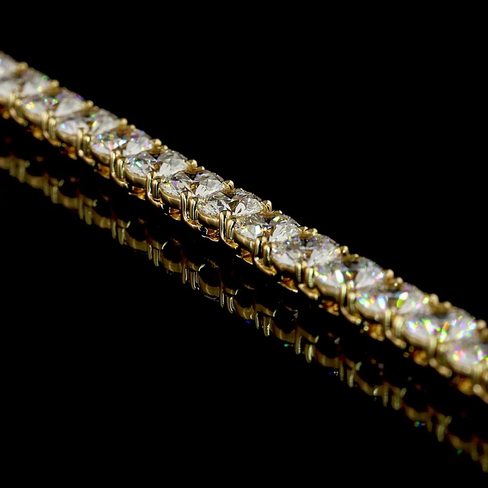 14K Yellow Gold 20.07 Carat Tennis Necklace with 110 Prong Set Brilliant Cut Lab Diamonds - E-F Color, VS Clarity - Covaloro Fine Jewelry - Image 4